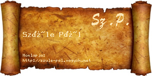 Szüle Pál névjegykártya